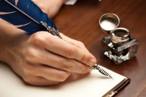 Quill writing